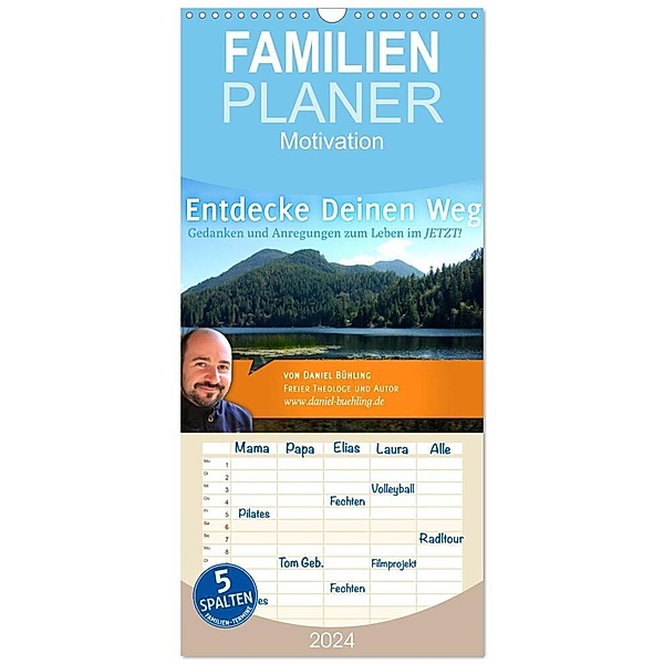 Familienplaner 2024 - Entdecke Deinen Weg! mit 5 Spalten (Wandkalender, 21 x 45 cm) CALVENDO, Daniel Bühling