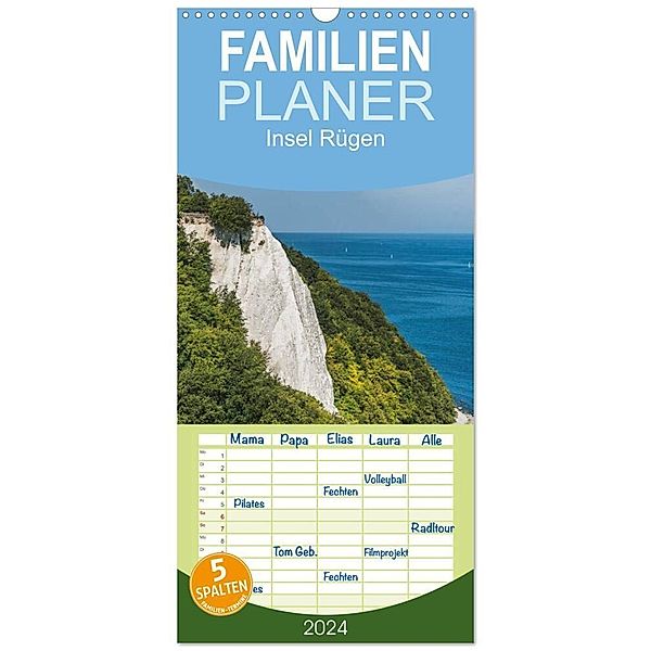 Familienplaner 2024 - Entdeckungen auf der Insel Rügen mit 5 Spalten (Wandkalender, 21 x 45 cm) CALVENDO, Gunter Kirsch