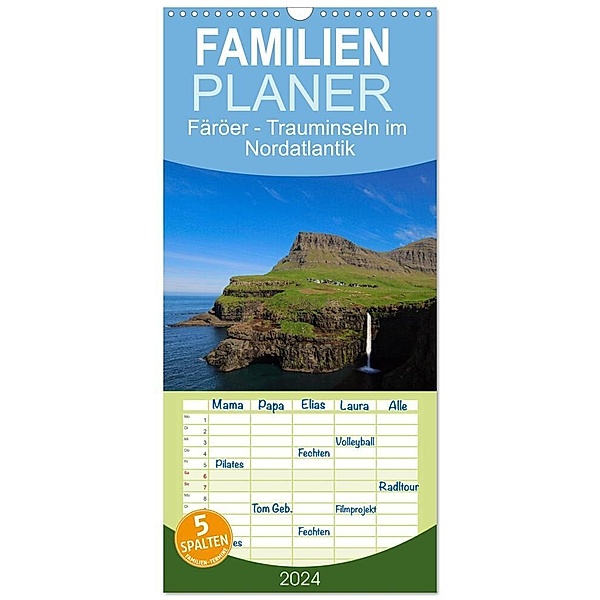 Familienplaner 2024 - Färöer - Trauminseln im Nordatlantik mit 5 Spalten (Wandkalender, 21 x 45 cm) CALVENDO, been.there.recently