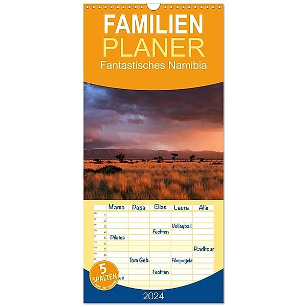 Familienplaner 2024 - Fantastisches Namibia mit 5 Spalten (Wandkalender, 21 x 45 cm) CALVENDO, Michael Voß