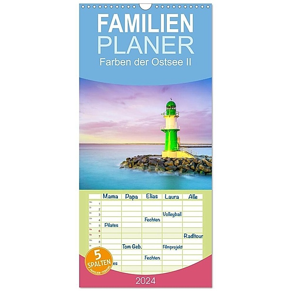 Familienplaner 2024 - Farben der Ostsee II mit 5 Spalten (Wandkalender, 21 x 45 cm) CALVENDO, Margret Rath Photography