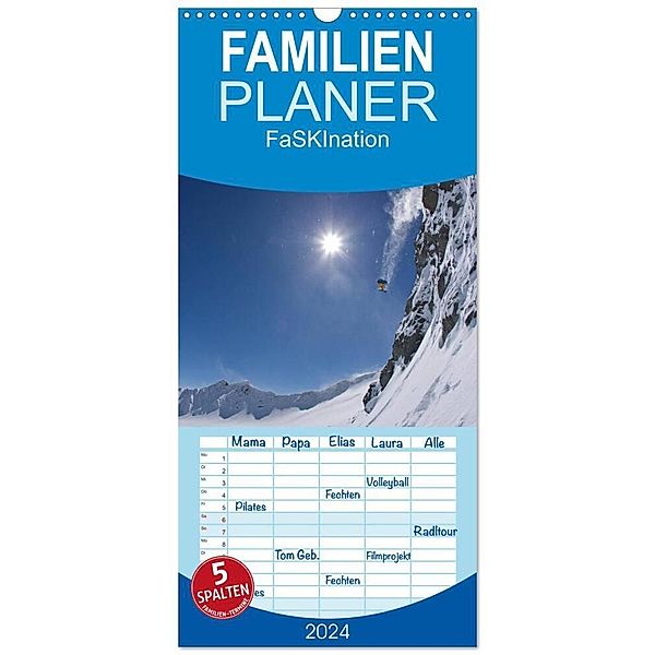 Familienplaner 2024 - Faskination mit 5 Spalten (Wandkalender, 21 x 45 cm) CALVENDO, Franz Faltermaier