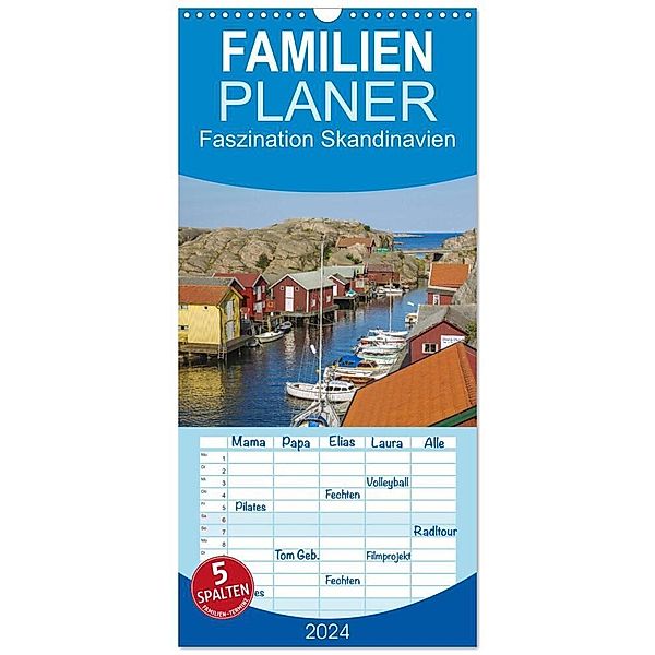 Familienplaner 2024 - Faszination Skandinavien mit 5 Spalten (Wandkalender, 21 x 45 cm) CALVENDO, Hanna Wagner