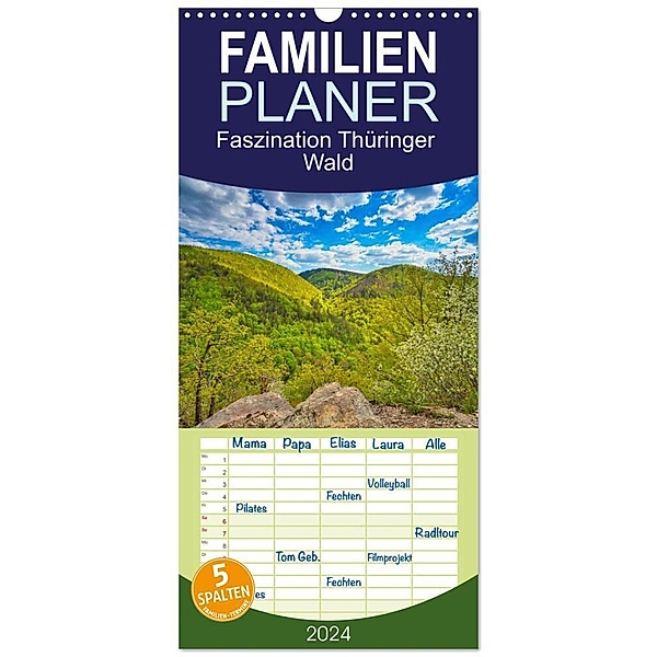 Familienplaner 2024 - Faszination Thüringer Wald mit 5 Spalten (Wandkalender, 21 x 45 cm) CALVENDO, Torsten Irmer