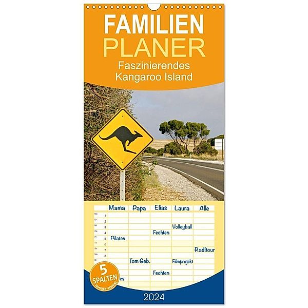 Familienplaner 2024 - Faszinierendes Kangaroo Island mit 5 Spalten (Wandkalender, 21 x 45 cm) CALVENDO, Silvia Drafz