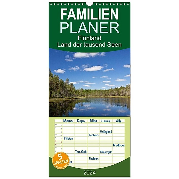 Familienplaner 2024 - Finnland - Land der tausend Seen mit 5 Spalten (Wandkalender, 21 x 45 cm) CALVENDO, Anja Ergler