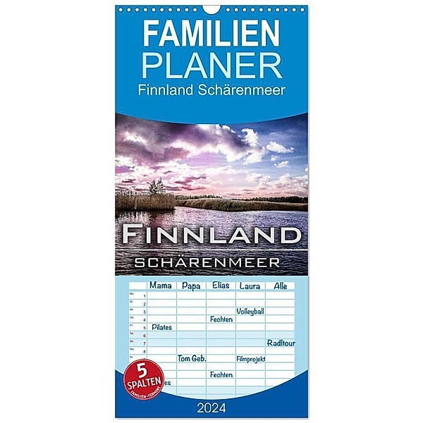 Familienplaner 2024 - Finnland Schärenmeer mit 5 Spalten (Wandkalender, 21 x 45 cm) CALVENDO, Oliver Pinkoss Photostorys