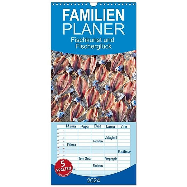 Familienplaner 2024 - Fischkunst und Fischerglück mit 5 Spalten (Wandkalender, 21 x 45 cm) CALVENDO, Marion Meyer - Stimmungsbilder1