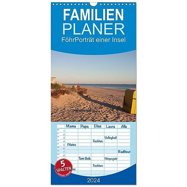 Familienplaner 2024 - Föhr 2024. Porträt einer Insel mit 5 Spalten (Wandkalender, 21 x 45 cm) CALVENDO, eyecatches/Sarah-Isabel Conrad