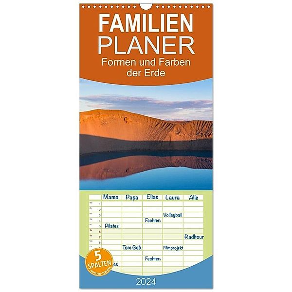 Familienplaner 2024 - Formen und Farben der Erde mit 5 Spalten (Wandkalender, 21 x 45 cm) CALVENDO, Johann Schörkhuber