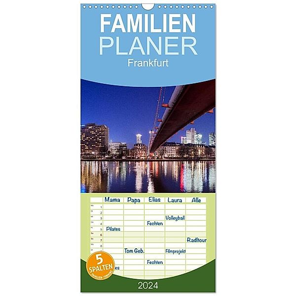 Familienplaner 2024 - Frankfurt mit 5 Spalten (Wandkalender, 21 x 45 cm) CALVENDO, hiacynta jelen