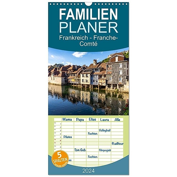 Familienplaner 2024 - Frankreich - Franche-Comté mit 5 Spalten (Wandkalender, 21 x 45 cm) CALVENDO, Peter Schickert