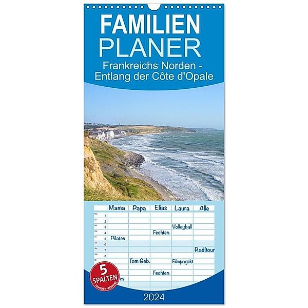 Familienplaner 2024 - Frankreichs Norden - Entlang der Côte d'Opale mit 5 Spalten (Wandkalender, 21 x 45 cm) CALVENDO, Daniela Tchinitchian