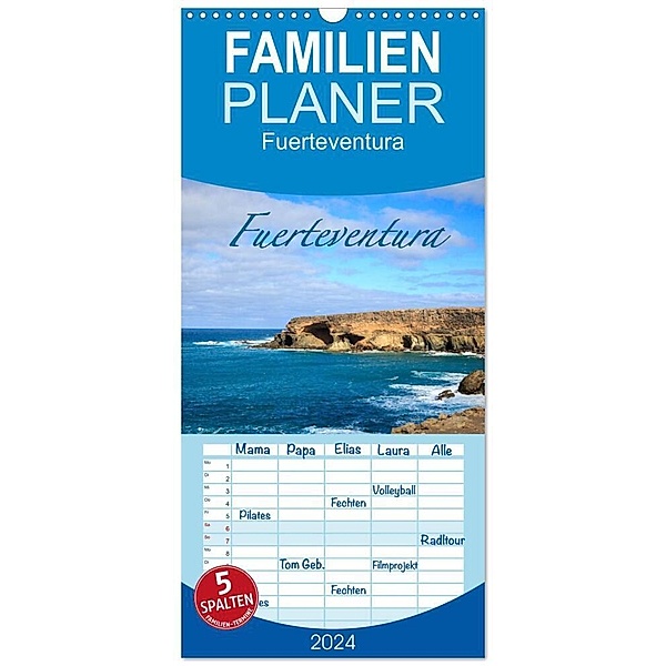 Familienplaner 2024 - Fuerteventura mit 5 Spalten (Wandkalender, 21 x 45 cm) CALVENDO, Dominik Wigger