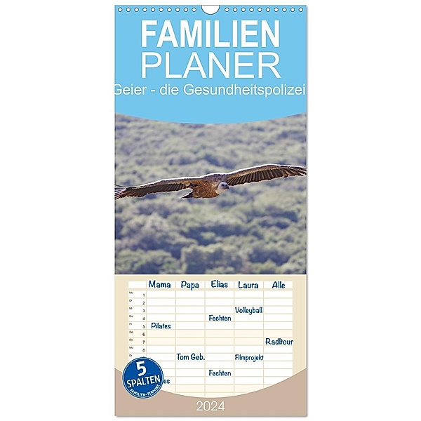 Familienplaner 2024 - Geier - die Gesundheitspolizei! mit 5 Spalten (Wandkalender, 21 x 45 cm) CALVENDO, Calvendo, Sabine Bengtsson
