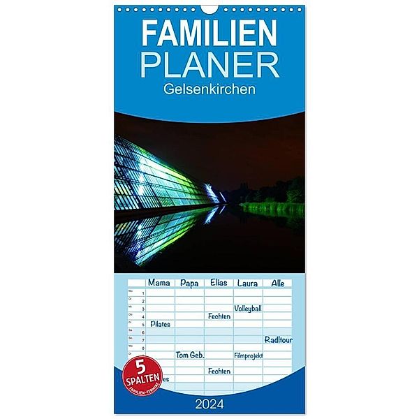 Familienplaner 2024 - Gelsenkirchen mit 5 Spalten (Wandkalender, 21 x 45 cm) CALVENDO, Anke Grau