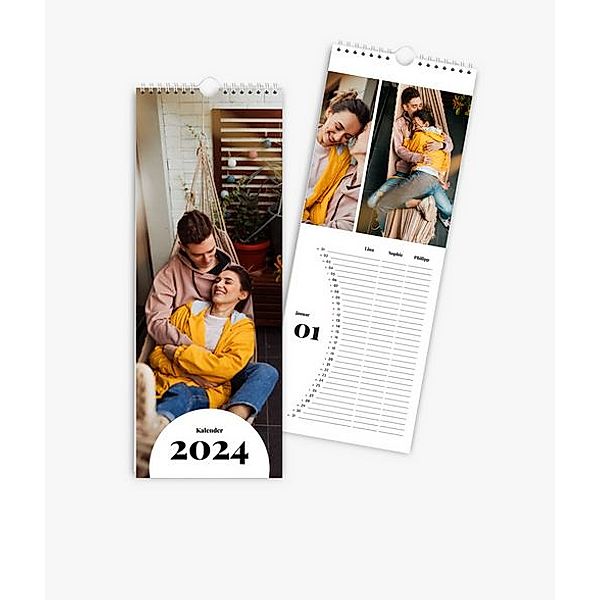 Familienplaner 2024 gestalten mit eigenen Fotos (15 x 40 cm) im Design Zeit zu zweit
