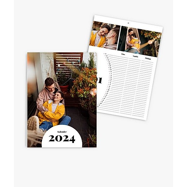 Familienplaner 2024 gestalten mit eigenen Fotos (A4 hoch) im Design Zeit zu zweit