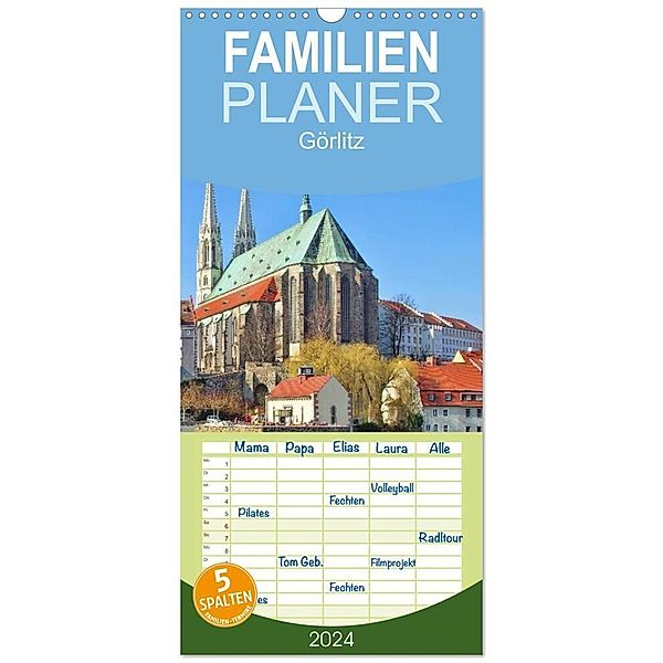 Familienplaner 2024 - Görlitz - Die Perle Niederschlesiens mit 5 Spalten (Wandkalender, 21 x 45 cm) CALVENDO, LianeM