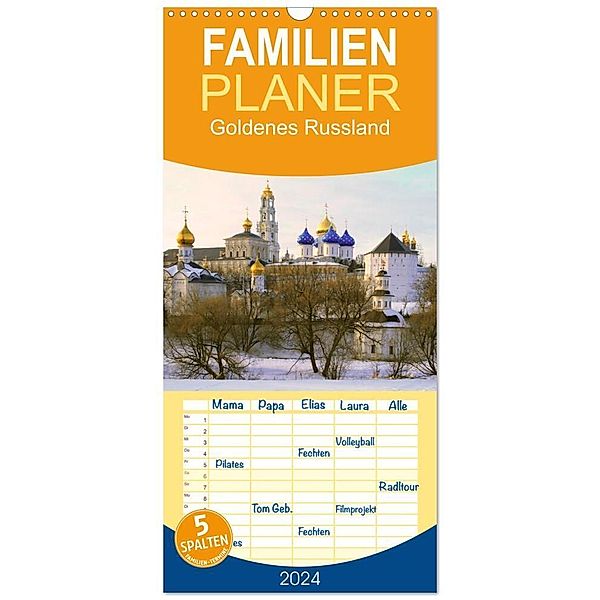 Familienplaner 2024 - Goldenes Russland mit 5 Spalten (Wandkalender, 21 x 45 cm) CALVENDO, Sergej Henze