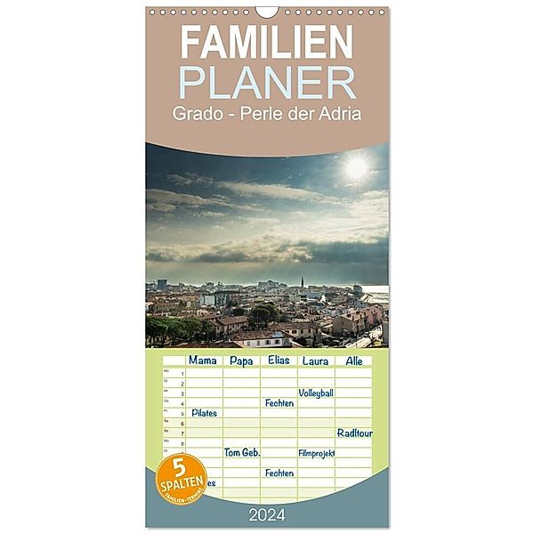 Familienplaner 2024 - Grado - Perle der Adria mit 5 Spalten (Wandkalender, 21 x 45 cm) CALVENDO, hannes cmarits