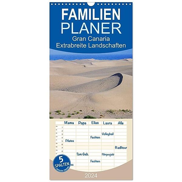 Familienplaner 2024 - Gran Canaria - Extrabreite Landschaften mit 5 Spalten (Wandkalender, 21 x 45 cm) CALVENDO, Martin Wasilewski