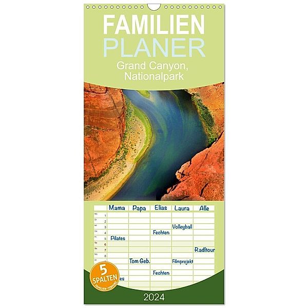 Familienplaner 2024 - Grand Canyon, Nationalpark mit 5 Spalten (Wandkalender, 21 x 45 cm) CALVENDO, Helena Bilkova