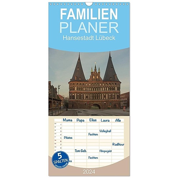Familienplaner 2024 - Hansestadt Lübeck mit 5 Spalten (Wandkalender, 21 x 45 cm) CALVENDO, Andrea Potratz