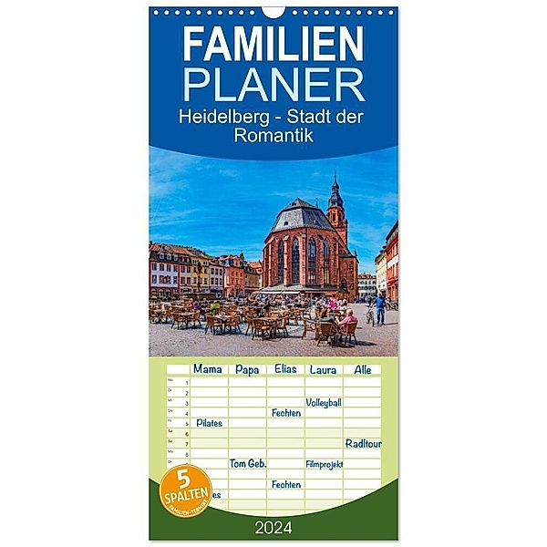 Familienplaner 2024 - Heidelberg - Stadt der Romantik mit 5 Spalten (Wandkalender, 21 x 45 cm) CALVENDO, Val Thoermer