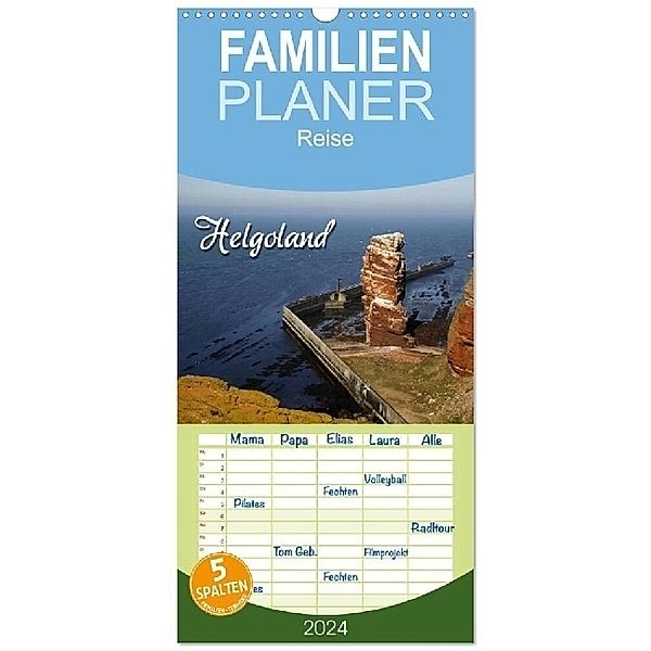 Familienplaner 2024 - Helgoland mit 5 Spalten (Wandkalender, 21 x 45 cm) CALVENDO, Martina Berg