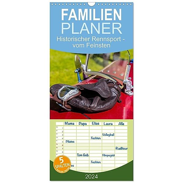 Familienplaner 2024 - Historischer Rennsport - vom Feinsten mit 5 Spalten (Wandkalender, 21 x 45 cm) CALVENDO, rsiemer