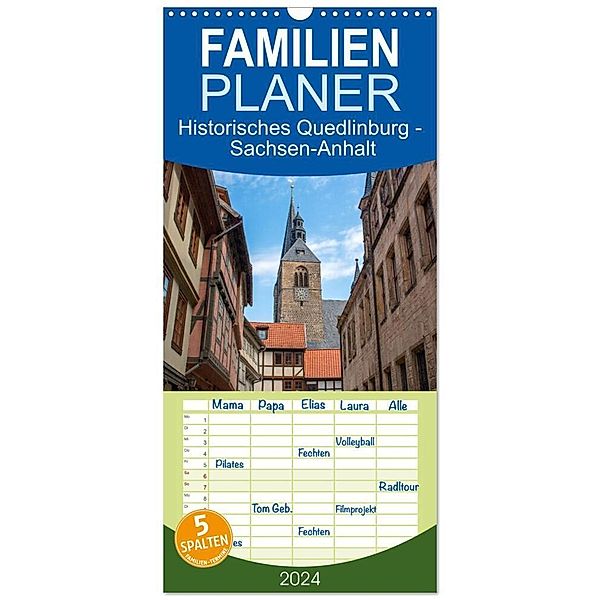 Familienplaner 2024 - Historisches Quedlinburg - Sachsen-Anhalt mit 5 Spalten (Wandkalender, 21 x 45 cm) CALVENDO, pixs:sell