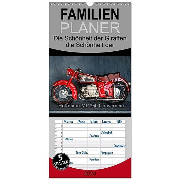 Familienplaner 2024 - Hoffmann MP 250 Gouverneur mit 5 Spalten (Wandkalender, 21 x 45 cm) CALVENDO, Ingo Laue