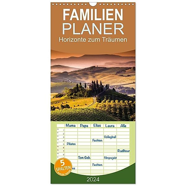 Familienplaner 2024 - Horizonte zum Träumen mit 5 Spalten (Wandkalender, 21 x 45 cm) CALVENDO, Elisabeth Stanzer