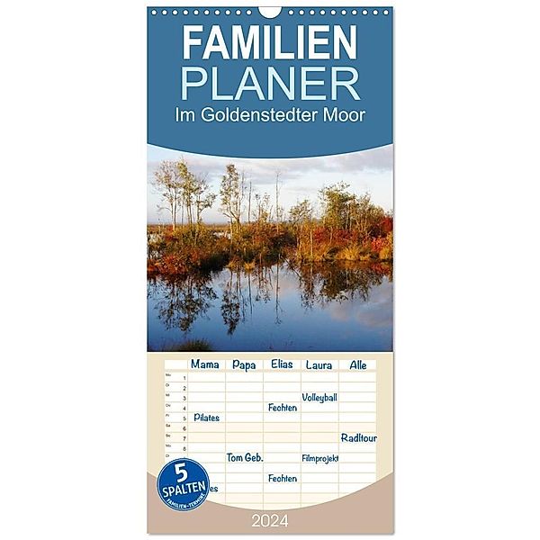 Familienplaner 2024 - Im Goldenstedter Moor mit 5 Spalten (Wandkalender, 21 x 45 cm) CALVENDO, Gudrun Nitzold-Briele