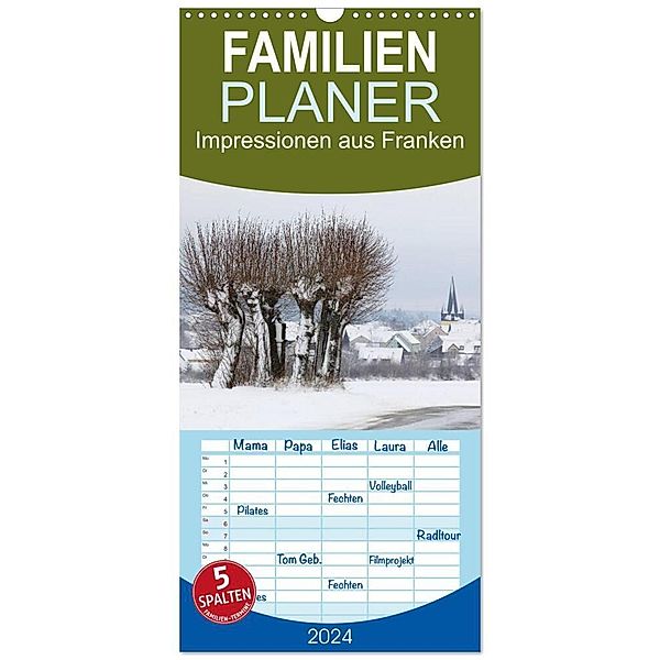 Familienplaner 2024 - Impressionen aus Franken mit 5 Spalten (Wandkalender, 21 x 45 cm) CALVENDO, Wiltrud Doerk