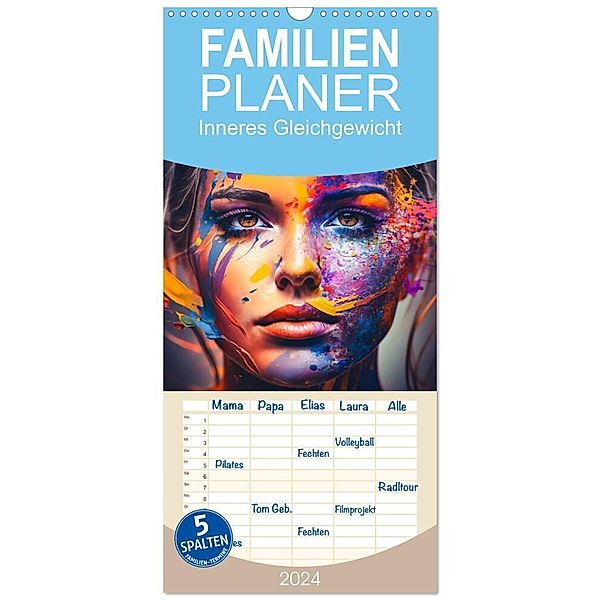 Familienplaner 2024 - Inneres Gleichgewicht mit 5 Spalten (Wandkalender, 21 x 45 cm) CALVENDO, Dirk Meutzner