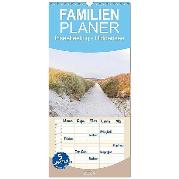 Familienplaner 2024 - Inseelfeeling - Hiddensee mit 5 Spalten (Wandkalender, 21 x 45 cm) CALVENDO, Bisou Fotografie/Carla Mätzold