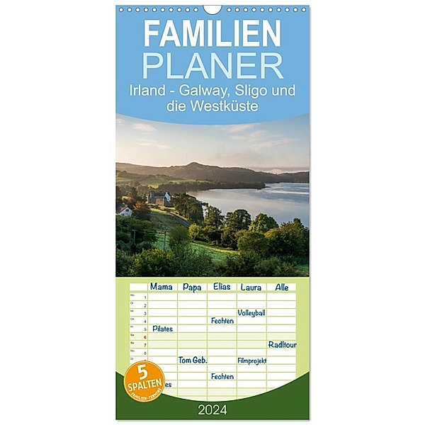 Familienplaner 2024 - Irland - Galway, Sligo und die Westküste mit 5 Spalten (Wandkalender, 21 x 45 cm) CALVENDO, Mark Bangert