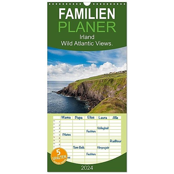 Familienplaner 2024 - Irland. Wild Atlantic Views. mit 5 Spalten (Wandkalender, 21 x 45 cm) CALVENDO, Markus Wagner