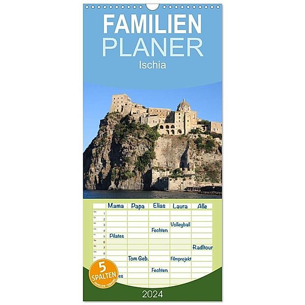 Familienplaner 2024 - Ischia mit 5 Spalten (Wandkalender, 21 x 45 cm) CALVENDO, Geotop Bildarchiv / I. Gebhard