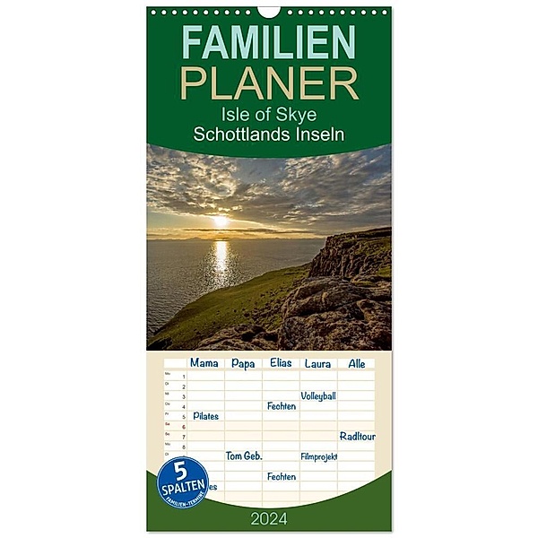 Familienplaner 2024 - Isle of Skye - Schottlands Inseln mit 5 Spalten (Wandkalender, 21 x 45 cm) CALVENDO, Andrea Potratz