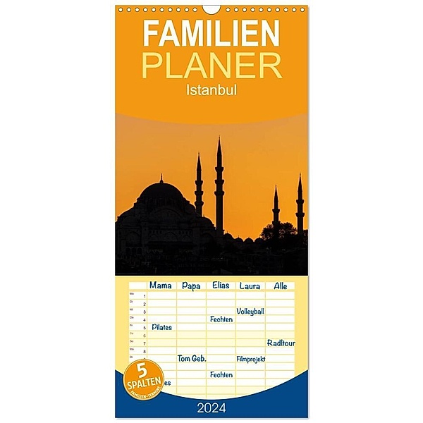 Familienplaner 2024 - Istanbul mit 5 Spalten (Wandkalender, 21 x 45 cm) CALVENDO, Rico Ködder
