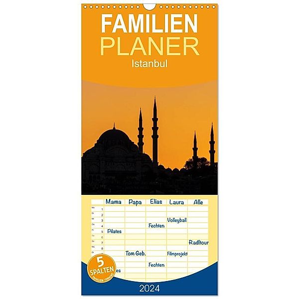 Familienplaner 2024 - Istanbul mit 5 Spalten (Wandkalender, 21 x 45 cm) CALVENDO, Rico Ködder