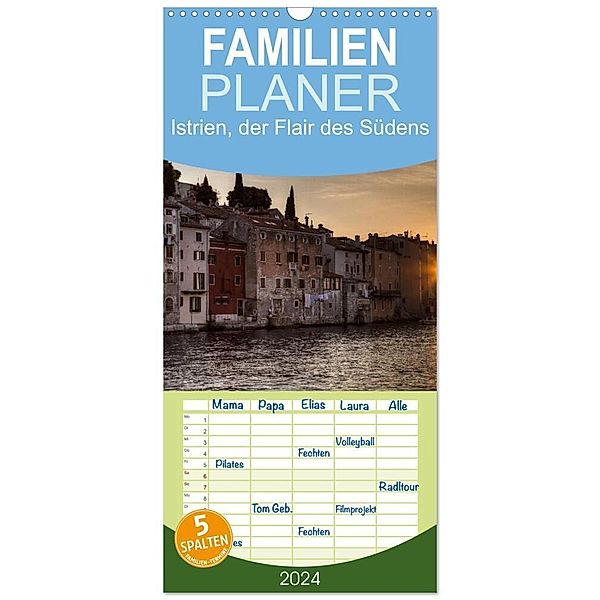 Familienplaner 2024 - Istrien, der Flair des Südens mit 5 Spalten (Wandkalender, 21 x 45 cm) CALVENDO, Silke Koch