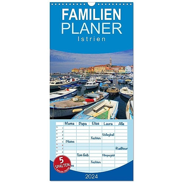Familienplaner 2024 - Istrien mit 5 Spalten (Wandkalender, 21 x 45 cm) CALVENDO, LianeM