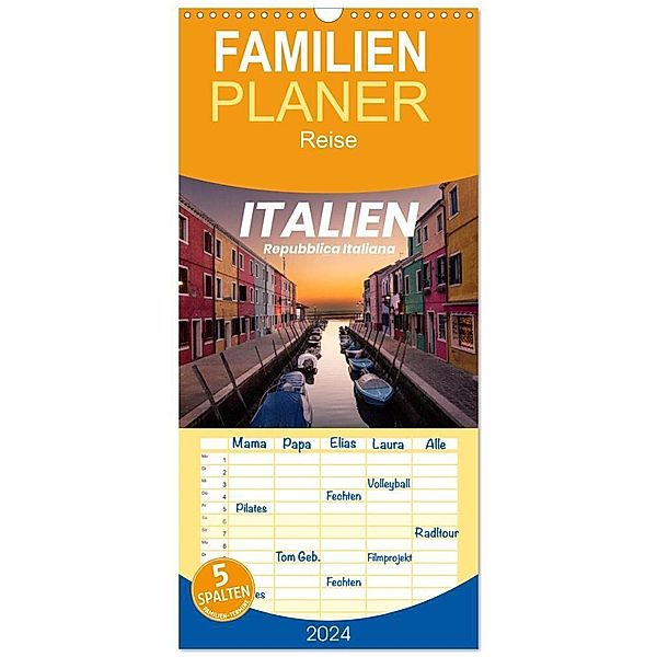 Familienplaner 2024 - Italien - einzigartige Motive mit 5 Spalten (Wandkalender, 21 x 45 cm) CALVENDO, Benjamin Lederer