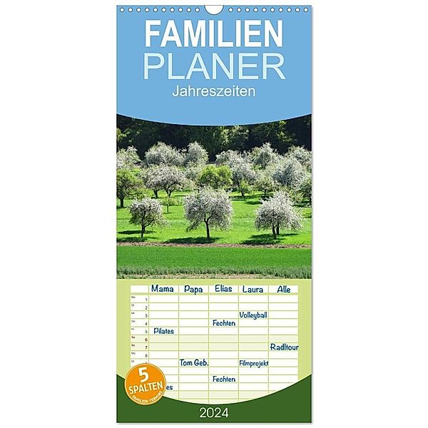 Familienplaner 2024 - Jahreszeiten mit 5 Spalten (Wandkalender, 21 x 45 cm) CALVENDO, Sergej Schmidt