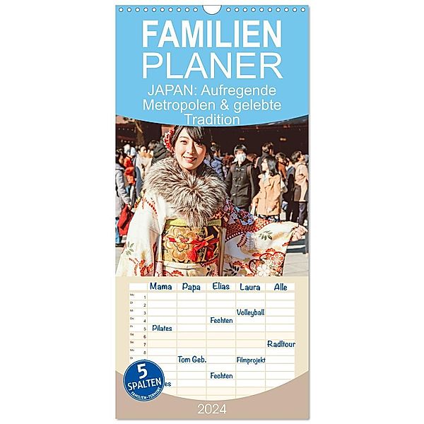 Familienplaner 2024 - Japan: Aufregende Metropolen und gelebte Tradition mit 5 Spalten (Wandkalender, 21 x 45 cm) CALVENDO, Calvendo