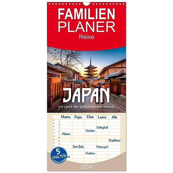 Familienplaner 2024 - Japan - Im Land der aufgehenden Sonne. mit 5 Spalten (Wandkalender, 21 x 45 cm) CALVENDO, M. Scott